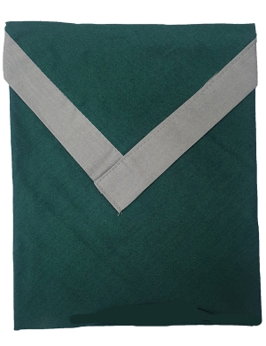 Adults Single Bordered Scout Scarf - Scout Green with Grey Trim