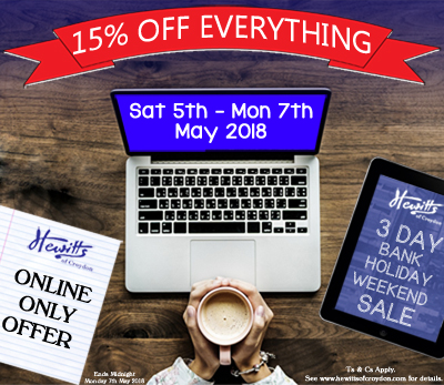15% OFF EVERYTHING ONLINE ONLY!