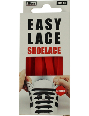 Easy Lace® Adult Flat Silicone Shoelaces 20pc - Red