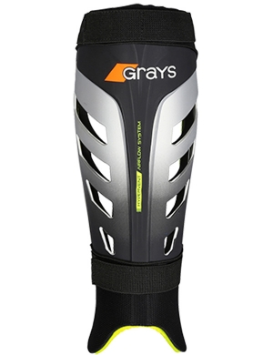Grays G800 Hockey Shinguards - Black/Silver/Yellow