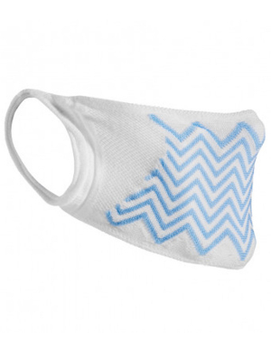 Result ZigZag Anti-Bac Face Cover 5pk - White/Sky Blue