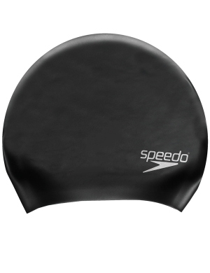 Speedo Senior Silicone  Long Hair Swim Cap - Black