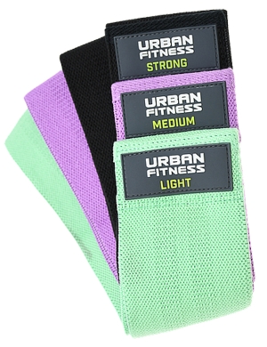 Urban Fitness Fabric Resistance Band Loop Set 3pk