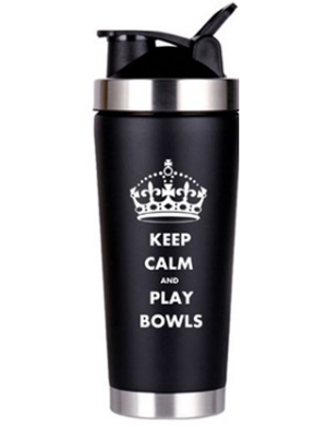 Keep Calm & Play Bowls Vacuum Flask 720cl - Black