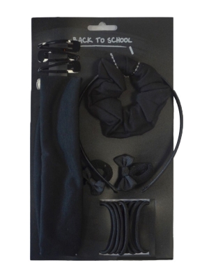 Large Hair School Set 17pk - Black